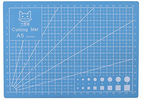 Gemini_mall® Schneidematte, doppelseitig, selbstheilend, A5, metrisch/imperial, 21 cm x 15 cm, Blau