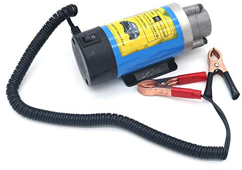 NUZAMAS Bomba de transferencia de aceite de 12V 100W, diésel autocebante portátil, extractor de líquido, bomba de agua, para eliminación de cambio de aceite de motor de barco y motocicleta de coche