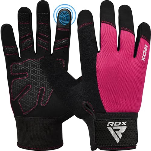 RDX Gants De Musculation Gant Fitness Gymnastique Sport Anti-Dérapant, Protection Paume Adhérence Entrainement Halterophilie Rembourrée Antidérapant Respirant à Écran Tactile Équipement Gym à Domicile