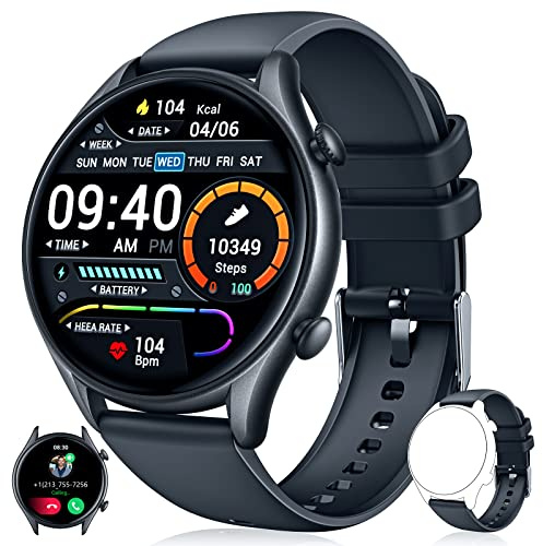 Smartwatch Orologio Fitness Uomo Impermeabile: Digitale Smart Watch Full Touch 1,32 Pollici Cardiofrequenzimetro Da Polso Contapassi Pressione Sanguigna Calorie Sportivo Activity Tracker Android ios