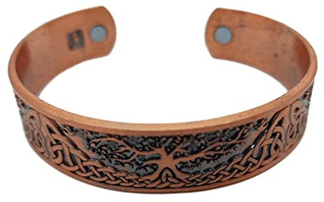 AB Viking Crafts Wikinger Yggdrasil Lebensbaum II Magnet Armband Farbe Antik Kupfer mit Schmuckbeutel