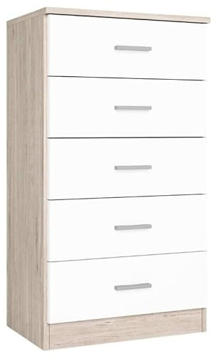 LIQUIDATOR Sinfonier 5 cajones Color Sahara/Blanco Mate 90x50x33 cm