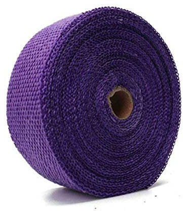 Auspuffband 15M Motorrad Auspuff Wärme Wickel Wärmekopf Rohrband für Motorrad Fiberglas Hitzeschild mit rostfreien Krawatten Hitzeschutzband (Color : 15M Purple)