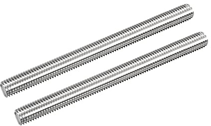 sourcing map Tige Filetée M10 x 120mm Acier Inoxydable 304, 1.5mm de Pas Filetage Droite 2Pcs Tiges Entièrement Fileté pour Projets de Bricolage