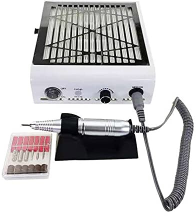 Nagelstaubsammler ManiküRe Nagel Entstauber Kit Maschine Vakuumkollektor Staubsauger Mit 6Bohrer Bits NagelfräSer Art Salon Set Nagelsauger Tischabsaugung Machine Nagelmaschine Poliermaschinen
