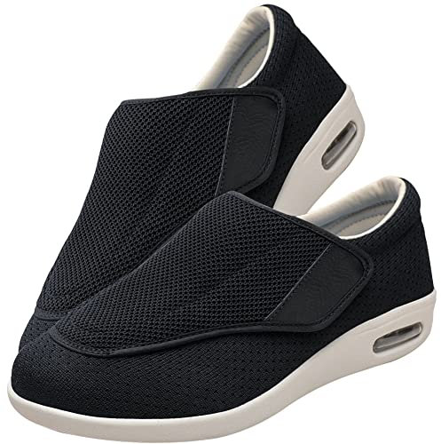 Gesundheitsschuhe Damen Orthopädische Therapieschuhe Senioren Orthopädische Hausschuhe Für Geschwollene Füße Leicht,rutschfest Und Bequem,Blacka,41 EU
