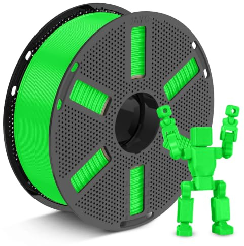 JAYO PETG Filament 1.75mm Grün 1.1KG, Zäh & Vielseitig 3D Filament | Hohe Festigkeit, Drucke brechen nicht, +/- 0.02 mm, 1100g Spule 100g mehr als üblich, für die meisten FDM 3D Drucker