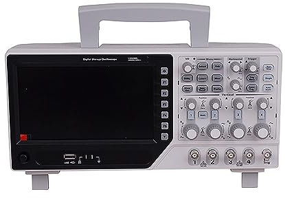 PAKJEL Oscilloscopio Digitale Professionale, Oscilloscopio 4CH Ext+DVM+Auto Range Funzione 1GS/s Generatore SD Card Storage Frequenza di campionamento Elevata per Prestazioni Migliori