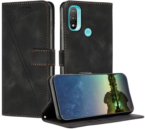 Mo-Beauty Funda para Motorola Moto E20 / E30 / E40, Carcasa de Cuero PU Magnético Caso a Libro Magnético Soporte Plegable Flip Antigolpes Protectora Funda para Moto E20/E30/E40 - Negro