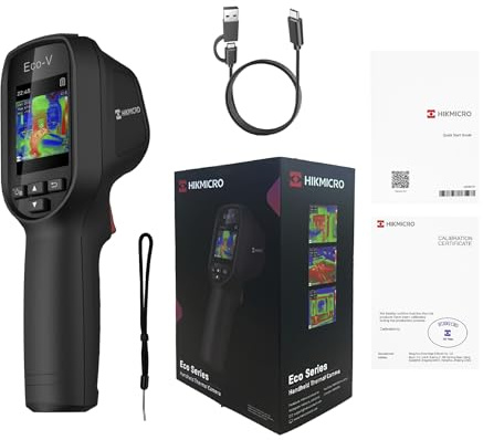 HIKMICRO HM-TP30-1AQF-Eco-V Wärmebildkamera -20 bis +550°C 96 x 96 Pixel 25Hz - Schwarz - Edelstahl - Sechskantbolzen - Thermalkamera