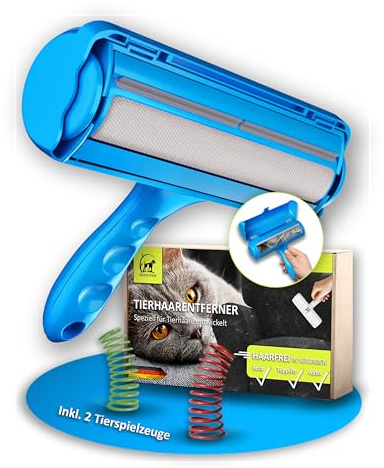 ORIENTPAW Profi Tierhaarentferner – Fusselrolle für Katzen & Hunde - 100% Hygiene effektive Reinigung – wiederverwendbarer selbstreinigende Katzenhaarentferner Blau – Für Teppich, Möbel, Sofa & Auto
