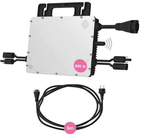 Hoymiles HMS-800W-2T Mikro-Wechselrichter mit integrierter WiFi DTU | inkl. 5m HMS Field Connector Kabel | bis zu 2 PV-Module | 800 Watt | VDE konform | für Balkonkraftwerke - at-Version