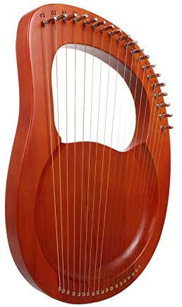 Toyvian Holz Saiten Tragbar Saiteninstrument Handharfe Holzfarbe Mit Ersatzsaiten Und Plektren Für Musik Und Entspannung
