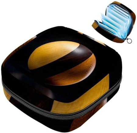 Sacchetto di immagazzinaggio del tovagliolo sanitario,Borsa mestruale,Sacchetto del cuscinetto,Palla di legno,Sacchetto di periodo