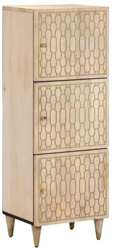 vidaXL Högskåp 40x33x110 cm massivt mangoträ, sidoskåp, förvaringshylla, vardagsrumsskåp, förvaringsskåp, garderob, skåp