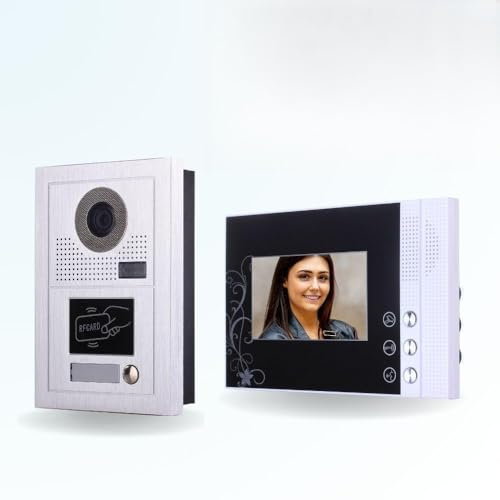 BT Security Portier interphone vidéo Classic-2 4 Fils - 1 écran Noir - avec Lecteur de Badge