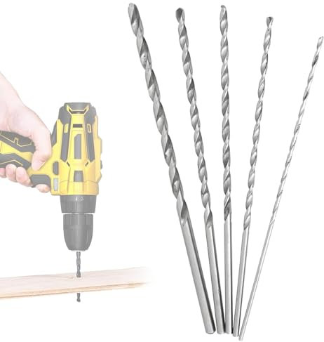 150mm Extra Long Wood Drill Bit Set - High Speed Steel (HSS) Drill Bits for Wood, Metal & Plastic | Precision Drilling Tools & Accessories
