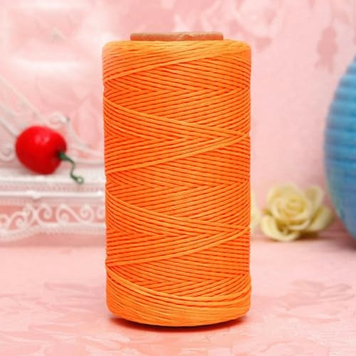 Rotolo di spago in filo cerato 100% lino fai da te 260 metri 0,8 mm 150D filo cerato per macchina da cucire a mano arancione-260 m x 0,8 mm