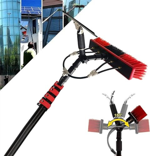 Tsampa Teleskopstange wasserführend,Fensterputzer mit Teleskopstiel,3.6M-11M Reinigungsstab,Photovoltaik-Bürste,Photovoltaik-Reiniger,Teleskopbürste,Fenster, Sonnenkollektoren,Wände Glas(24FT(7.2m))