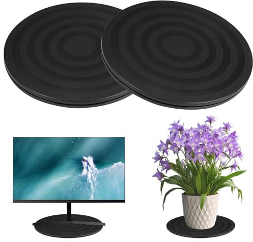 2 Pièces Tourne-Disque Rotatif Rotatif à 360 Degré Plateau Pivotant TV, Support Plaque Tournant Rotatif, 20CM Rond Plateau Tournant avec Roulements à Billes en Acier pour Moniteur, Artisanat, Parleurs