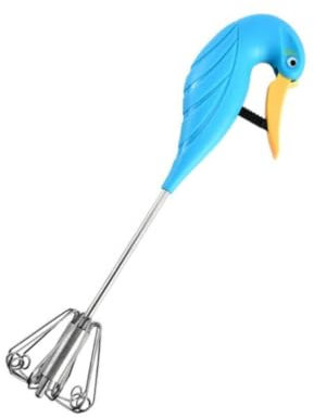 LIANGGM Frusta per Uova Utensili da Cucina Frullino for Le Uova Semiautomatico in Acciaio Inossidabile da Cucina con Rotazione Manuale del Frullino for Le Uova Manuale Strumenti di Cottura(Blue)