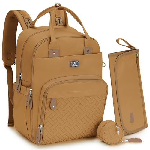 Dikaslon Wickeltasche Rucksack Großer Wickelrucksack mit Multifunktions-Babytaschen und mobiler Wickelauflage - Schnullerhalter und Kinderwagengurte - für Mama und Papa, Einheitsgröße