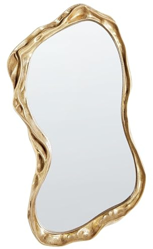 Beliani Wandspiegel Gold 75 x 37 cm asymmetrische Form Dekospiegel Sery