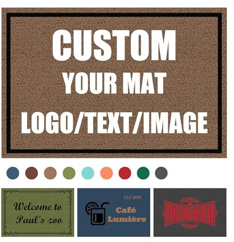 Yecaiyoger Personalisierte Fußmatte Maßgeschneiderte Fußmatte Kommerzielle Willkommensmatte Outdoor mit Text Logo Foto Bild für Außeneingang Haustür (Bild)
