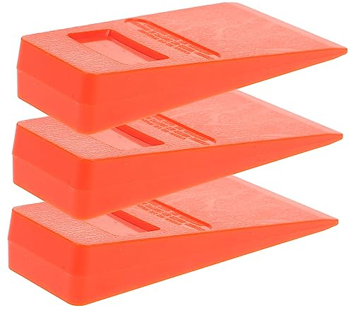 TOYANDONA Cales D'abattage en Triangle 3 Pièces Orange 5 Pouces pour Jardin, Outils Coupe Bois Robustes, Coin D'abattage Solide pour Exploitation Forestière Et Bois De Chauffage