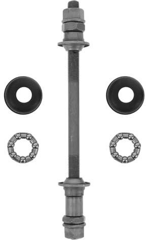 WESIEVYA Titanlegierung Mountainbike Hinterachse 180mm mit Kugellager und Grauer Oberfläche Vollachse für Hohe Belastbarkeit und Universelle Passform