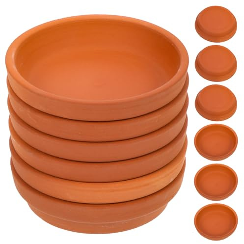Veemoon 10 Pezzi Piattini in Terracotta Rossa per Vasi di Fiori Piccoli Base Antigoccia Rotonda per Piante da Balcone e Succulente Sottovaso in Ceramica Resistente e Facile da Pulire