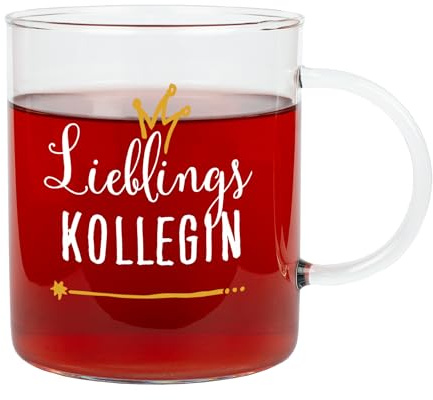 Herz & Heim® XL Glastasse personalisierbar für deinen Liebling – Leonardo Teetasse 570 ml – Tasse mit Aufdruck als Geschenkidee