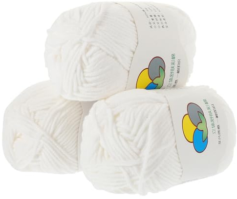 KAJNBN Cotton Crochet Yarn 3 Rolls Convenient Yarn Bulk for Knitting Dishcloths and Craft Making