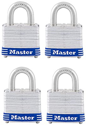 Master Lock 3008D Outdoor-Vorhängeschloss mit Schlüssel, gleichschließend, silberfarben, 3,8 cm