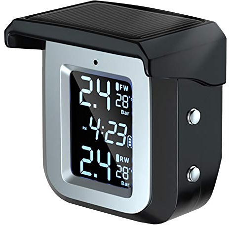 Werkzeuge für Reifendruck-Kontrollsysteme Motorrad Wireless Sensor TPMS ReifendruckKontrollsystem Wasserdicht Monitorsystem mit 2 EXTERNE SENSOR LCD-Anzeige Alarmfunktion Temperaturanzeige für Motor