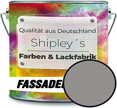 Pintura para fachadas con efecto loto, resina de silicona de alta calidad, color base RAL 7030 gris piedra // Shipley's colores & Lackfabrik