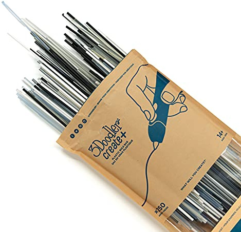 3Doodler PL-MIX1-250 PLA 3D-Druck-Filament-Nachfüllbeutel (250 Stränge, über 600 m extrudierte Kunststoffe) – Clearly Glacier
