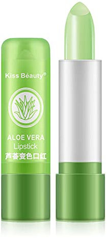 Bálsamo Labial Hidratante, Barras de Labios Hidratante Duradero, Aloe Vera Cuidado de Labios con Cambio de Color Orgánico Bálsamo Labial Brillante Brillo Herramienta de Belleza para Mujeres