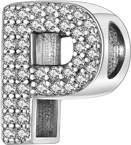 MULA Charms Anhänger Silber 925 für Armbänder, Buchstabe Charms A-Z Alphabet Kompatibel mit Europäischen Armbändern und Halskette für Frauen