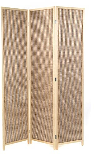 DESIGN DELIGHTS PARAVENT Bastia II | 170x120 cm, 3 Pezzi | Paravento in Legno di bambù, divisorio per Ambienti, Schermo, Parete divisoria