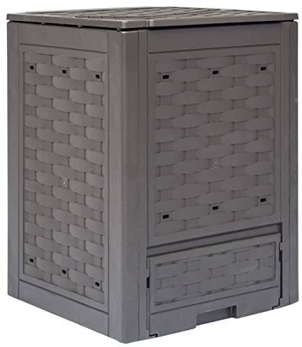 Tidyard Compostiera per Giardino Marrone 60x60x83 cm 300 L