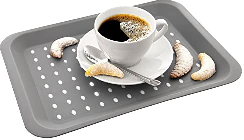Bandeja para servir, bandeja de camarero, bandeja para servir, bandeja de cocina, gris, 33 x 23 cm