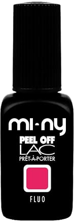 MI-NY Smalto Semipermanente Peel Off - Fluo Pink- Gel senza Base e Top Coat, Rimozione con Acqua Calda, Formula Vegan Friendly, Durata Fino 15 Giorni, Manicure Rapida in 5 minuti