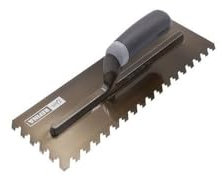 Refina NotchTile Graphite Adhesive Spreading Notched Tiling Trowel Left Handed 11 (280mm) with 10mm Notches - 2022810L