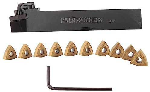 RESFNSE Set of 20mm Lathe Turning Tool Holder MWLNR2020K08 + 10 WNMG0804 Carbide Inserts