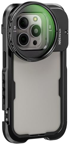 NEEWER 15 Pro Phone Cage with 67mm Black Diffusion 1/4 Filter and 67mm Clip on Filter Adapter, 17mm Threaded Lens Base, PA023