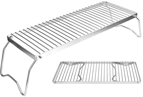 Klappbarer Lagerfeuergrill für BBQ, Picknick, Camping, Tragbarer Campinggrill, Edelstahl-Grill, Holzkohlerost, Grillrost, Grill mit Tragetasche, 44 X 16 Cm/17,3 X 6,3 Zoll