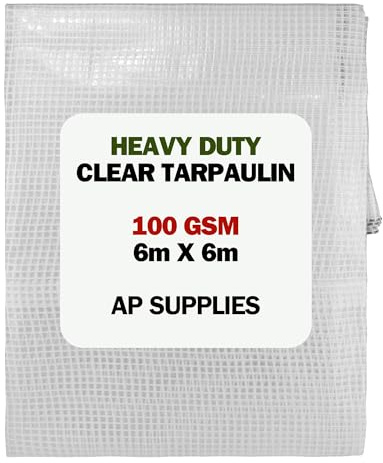 AP Supplies Clear Tarpaulin 100gsm, 6m x 6m