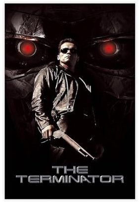 spgacr The Terminator (1984) Klassik Filmplakat Terminator Leinwandposter, Wandkunst, Dekordruck, Bild Gemälde für Wohnzimmer, Schlafzimmer, Dekoration, 60 x 90 cm