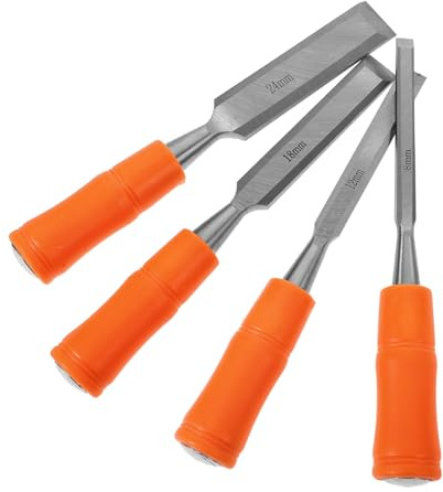 HOMSFOU 4piezas Cinceles Para Tallar Herramienta De Tallado Manual De Plana De Metal Para Carpintería